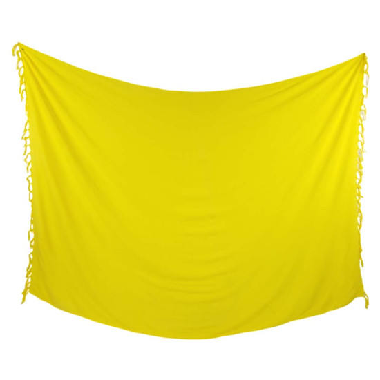 Kirkkaan keltainen sarong aurinkoon, kylpyyn, mitat 180x115 cm, joka on viileä rantavaate, joka on nopeasti kuivuva