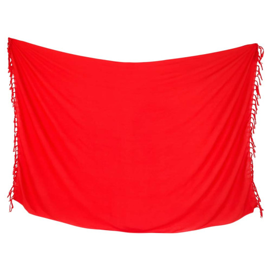 Punainen sarong aurinkoon, uimiseen ja kevyeksi rantavaatteeksi koossa 180x115 cm