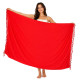 Punainen sarong aurinkoon, uimiseen ja kevyeksi rantavaatteeksi koossa 180x115 cm