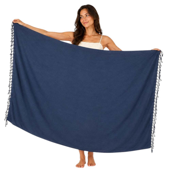 Tummansininen yksivärinen rayon-sarongi
