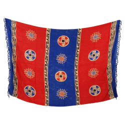 Sarong - Aasialainen muotoilu - Punainen ja sininen