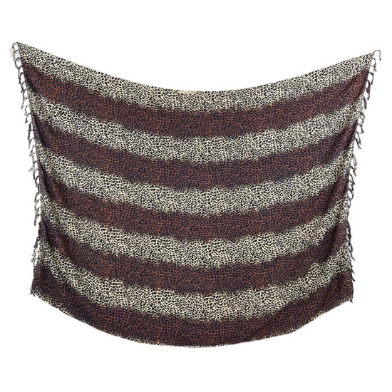 Kesäsarong, jossa on raidallinen ruskea-beige Savannah-kuvio