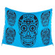 Sininen Calavera-sarongi suurilla mustilla kuvioilla